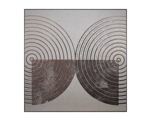 Vinyl Dreams (Set Of 2)  48" X 48"  Distressed Brown Floater Frame