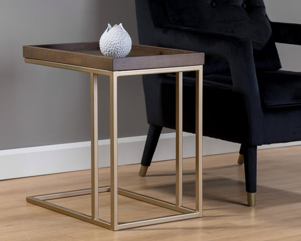 Arden C Shaped Side Table  Gold