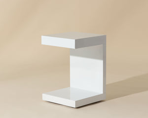 Bachelor End Table High Gloss White