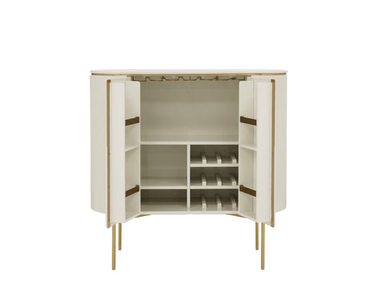 Paloma Bar Cabinet High Gloss Cream