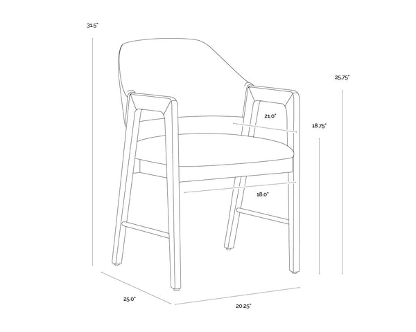 Milton Dining Armchair  Smoke Acacia