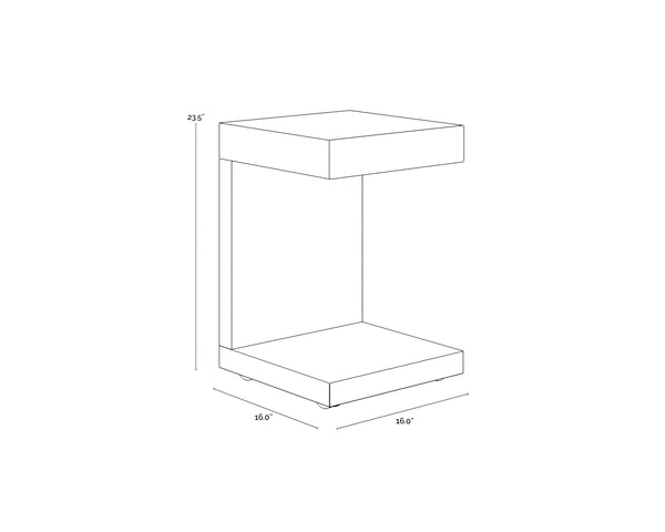 Bachelor End Table High Gloss White