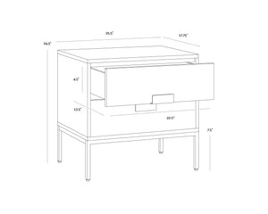 Jade Nightstand  Antique Brass