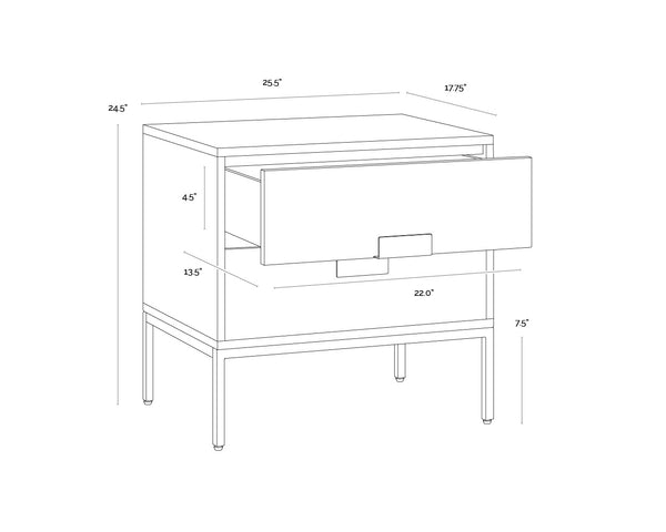 Jade Nightstand  Antique Brass