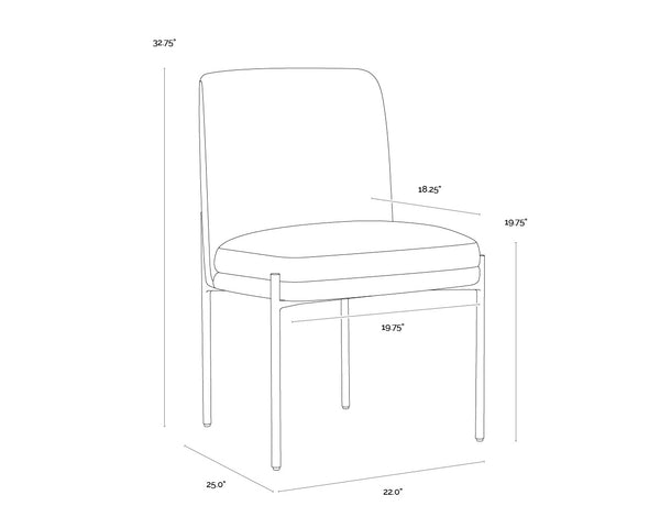 Richie Dining Chair  Antique Brass