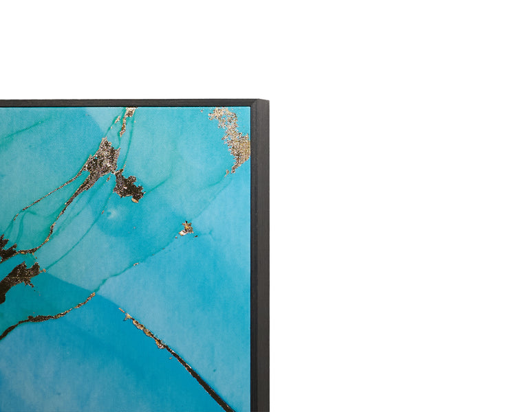 Blue Lagoon (Set Of 3)  30" X 60"  Charcoal Floater Frame