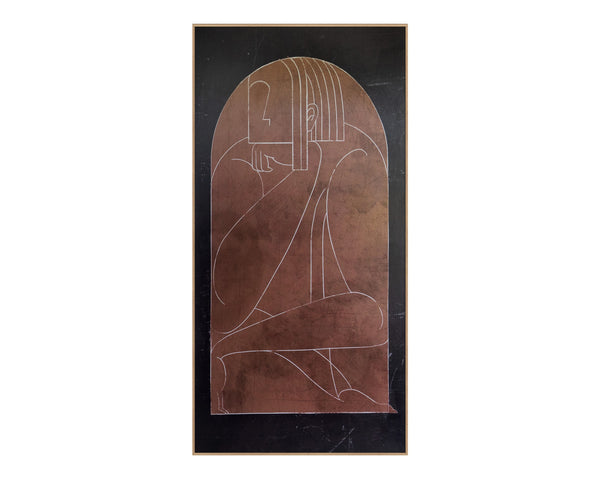 Two Stories (Set Of 2)  36" X 72"  Natural Floater Frame