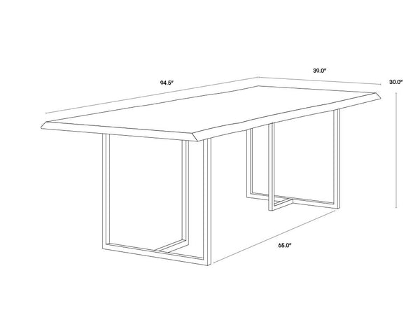 Donnelly Dining Table  Antique Brass - 95"