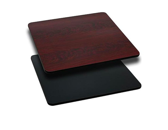 Laminated Table Top - Reversible BLACK/MAHOGANY - 30cm x 30cm