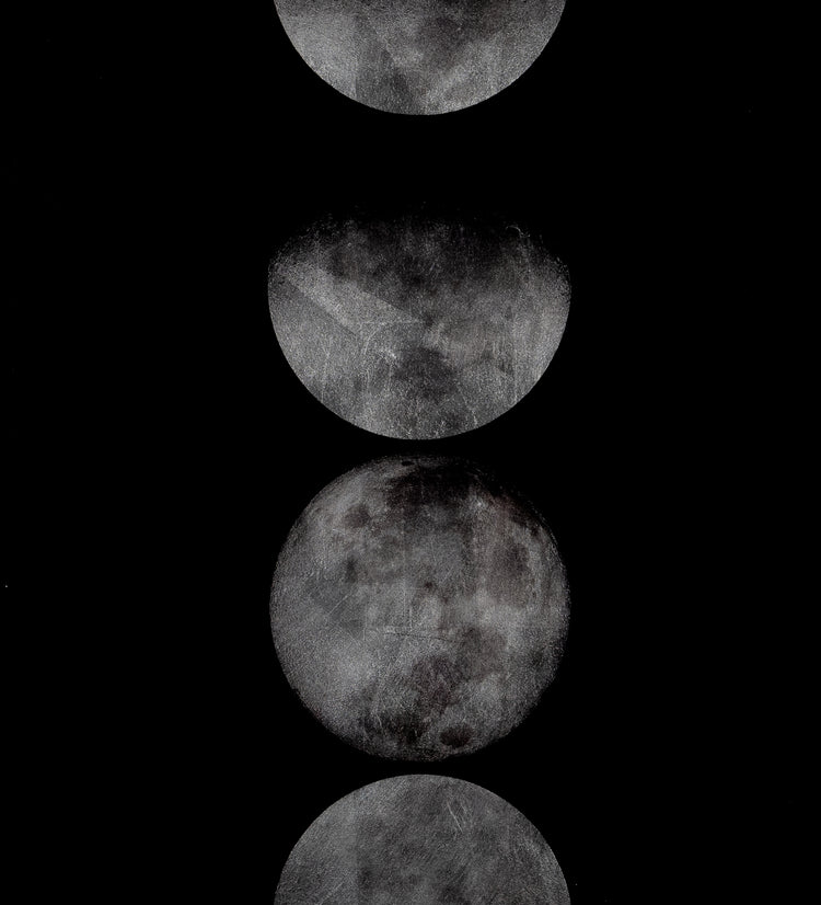 Moon Phases  72" X 30"  Charcoal Frame