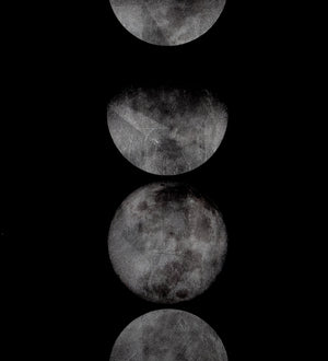 Moon Phases  72" X 30"  Charcoal Frame