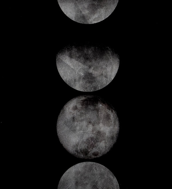 Moon Phases  72" X 30"  Charcoal Frame