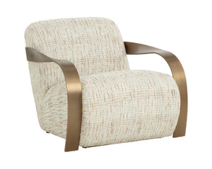 Sonesta Lounge Chair  Antique Brass
