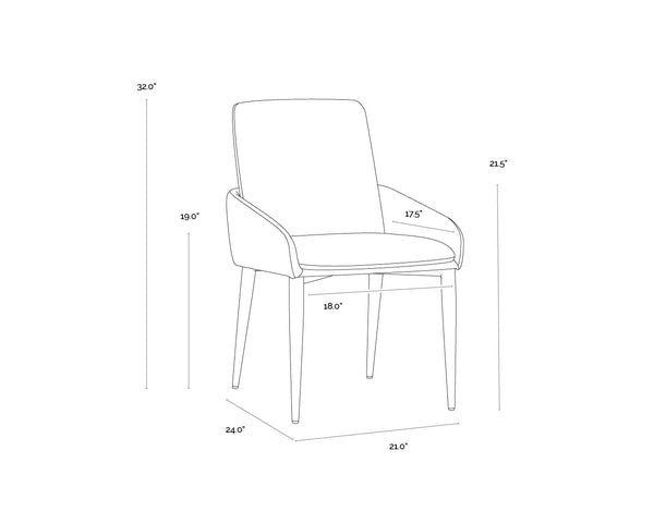 Carlo Dining Armchair  Black