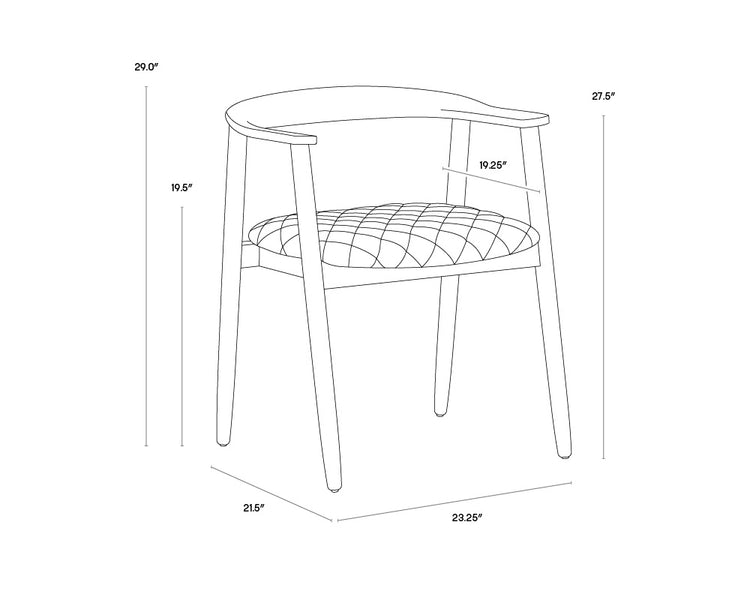 Jeremy Dining Armchair - Wood Seat