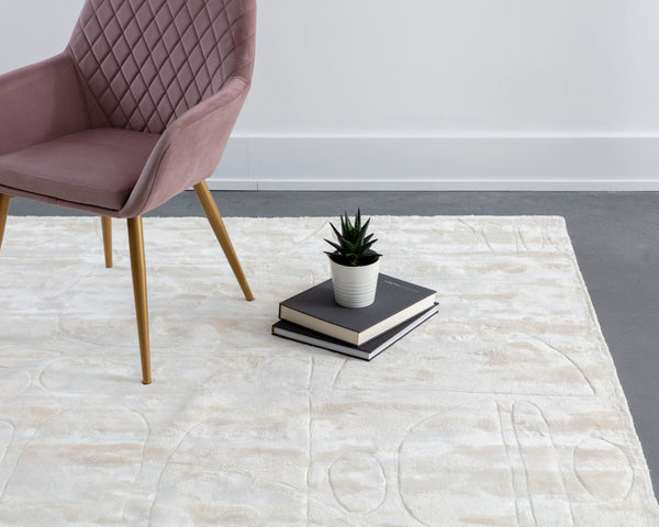 Caruso Handloomed Rug  Cream / Ivory  6' X 9'