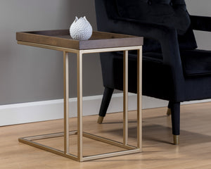 Arden C Shaped Side Table  Gold