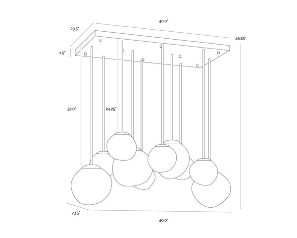 Dionis Chandelier Rectangular