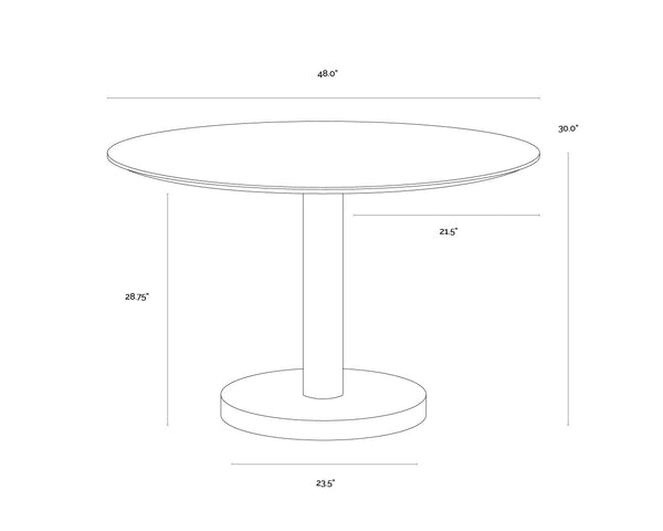 Monaco Dining Table  Gold - 48"