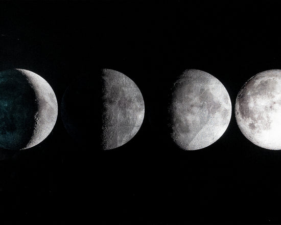 Moon Phases  72" X 30"  Charcoal Frame