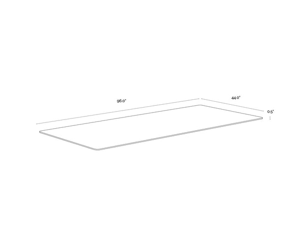 Glass Dining Table Top Rectangular - 96"