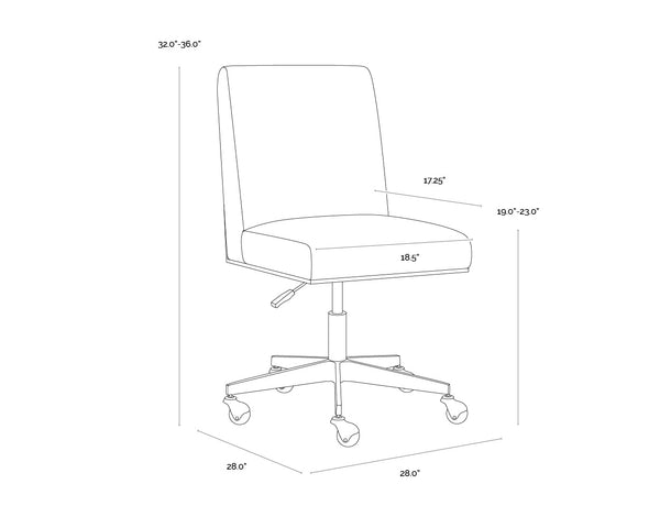 Dean Office Chair  Brushed Brass