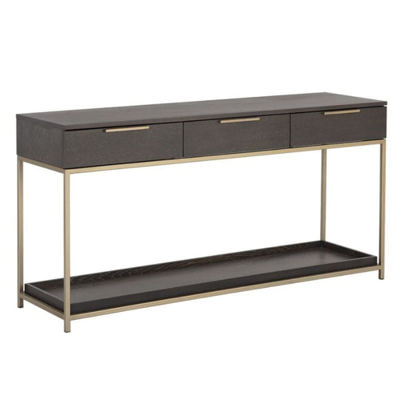 Rebel Console Table With Drawers   Gold