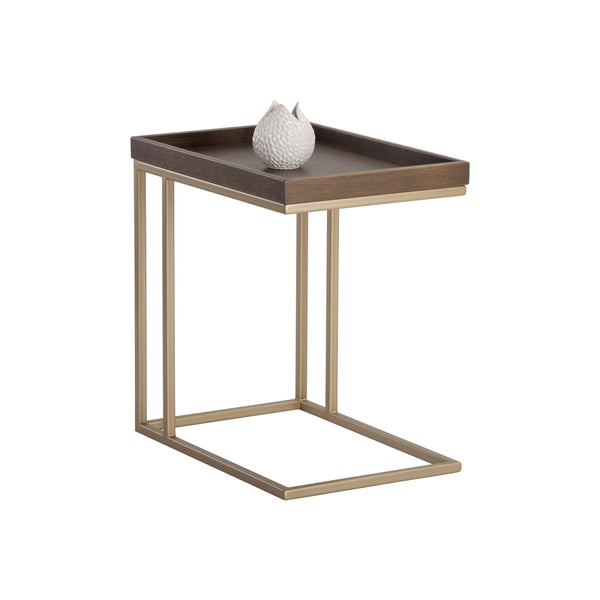 Arden C Shaped Side Table  Gold