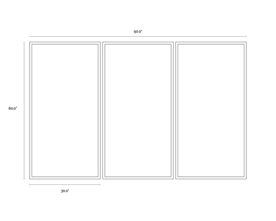 Boxed In (Set Of 3)  30" X 60"  Black Floater Frame