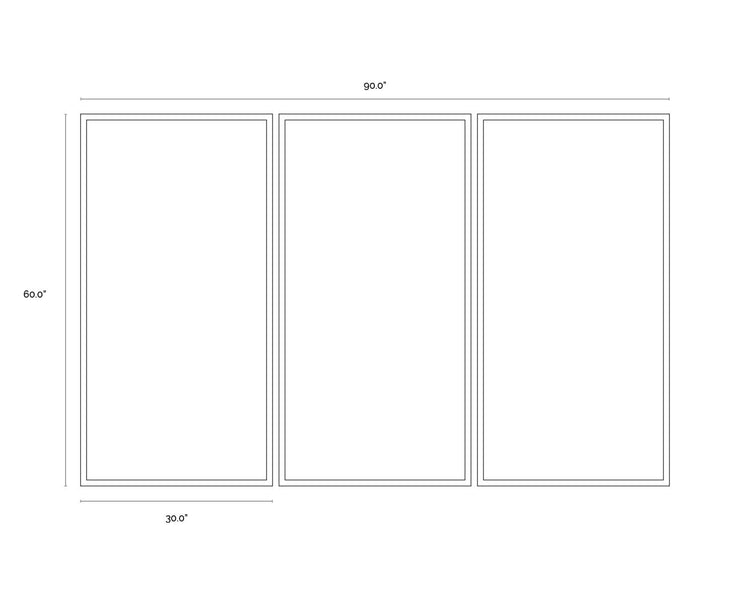 Boxed In (Set Of 3)  30" X 60"  Black Floater Frame