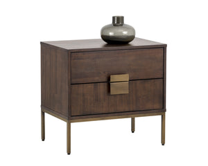 Jade Nightstand  Antique Brass
