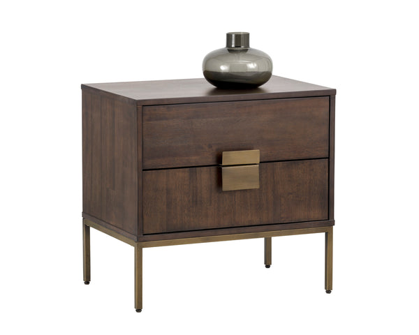 Jade Nightstand  Antique Brass