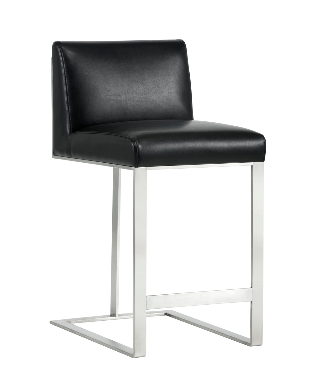 Dean Counter Stool - Stainless Steel - Cantina Black