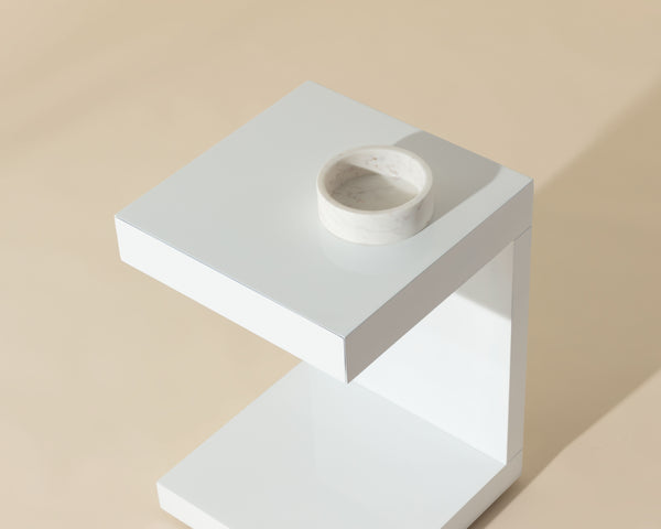 Bachelor End Table High Gloss White