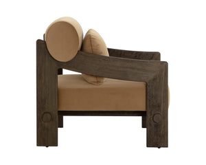 Reizo Lounge Chair  Distressed Brown