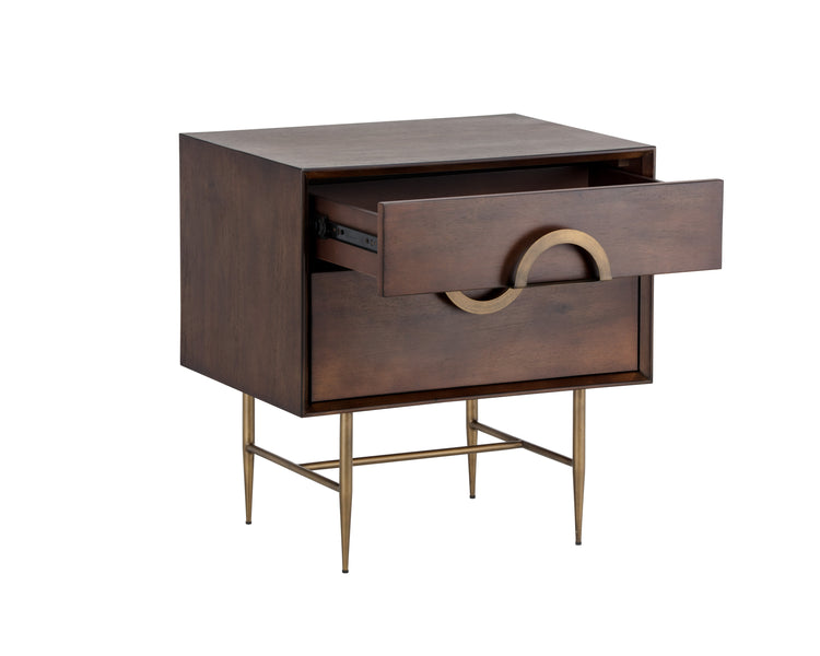 Emery Nightstand  Antique Brass