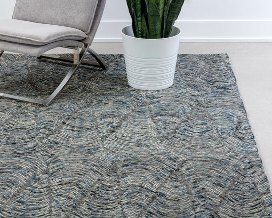 Corfu Handtufted Rug  Blue / Charcoal  9' X 12'