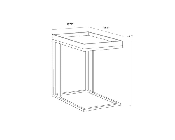 Arden C Shaped Side Table  Gold