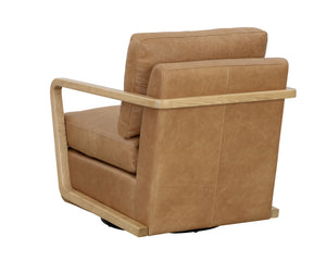 Castell Swivel Lounge Chair  Rustic Oak
