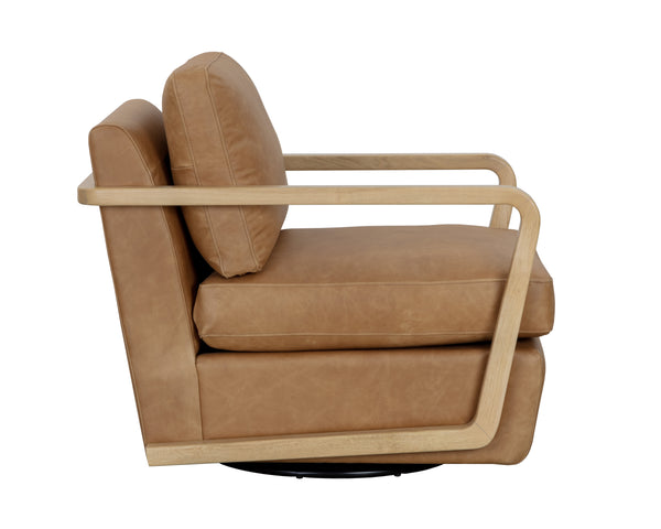 Castell Swivel Lounge Chair  Rustic Oak