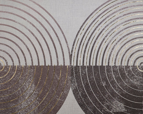 Vinyl Dreams (Set Of 2)  48" X 48"  Distressed Brown Floater Frame