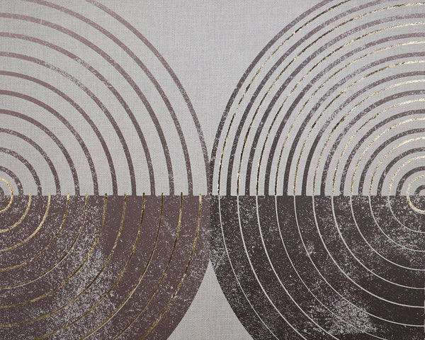 Vinyl Dreams (Set Of 2)  48" X 48"  Distressed Brown Floater Frame