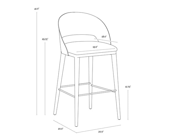 Dezirae Barstool  Antique Brass