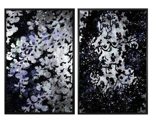 Floral Fantasy (Set Of 2)  40" X 60"  Charcoal Frame