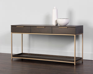Rebel Console Table With Drawers   Gold
