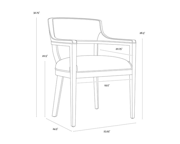 Brylea Dining Armchair  Ash Grey