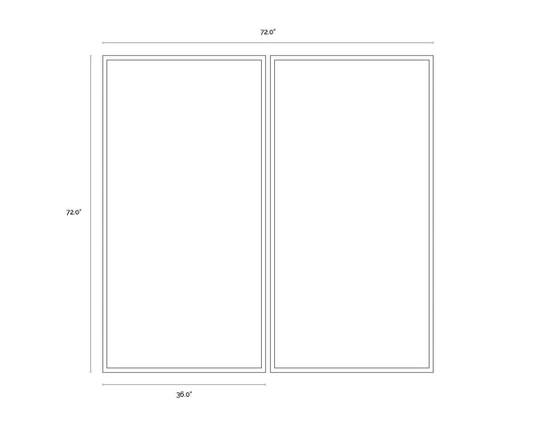 Two Stories (Set Of 2)  36" X 72"  Natural Floater Frame