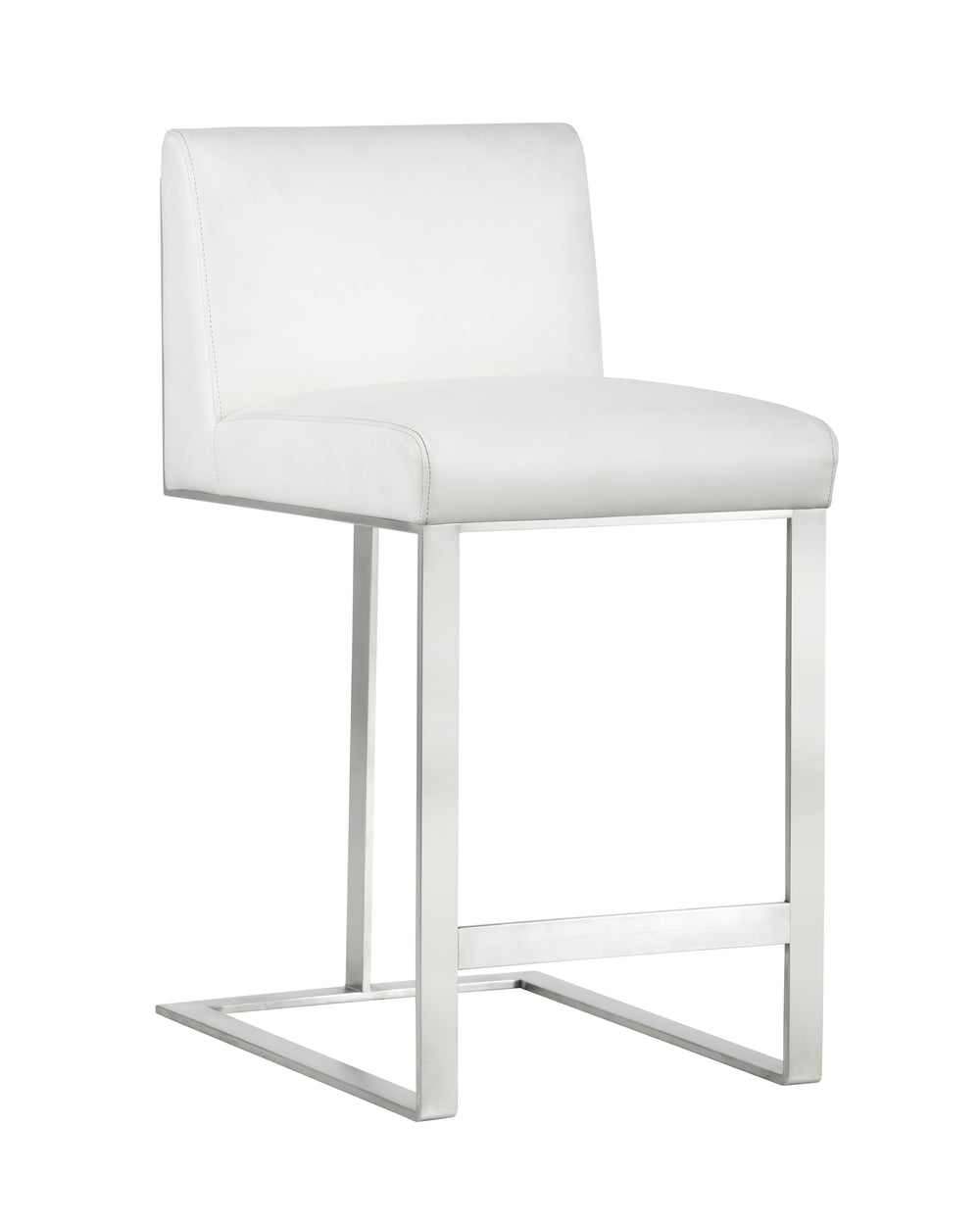 Dean Counter Stool - Stainless Steel - Cantina White