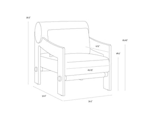 Reizo Lounge Chair  Distressed Brown