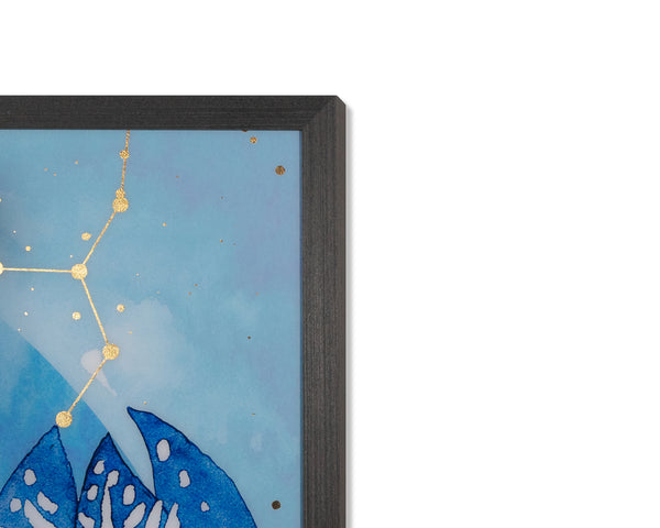 Blue Heron  48" X 48"  Charcoal Frame